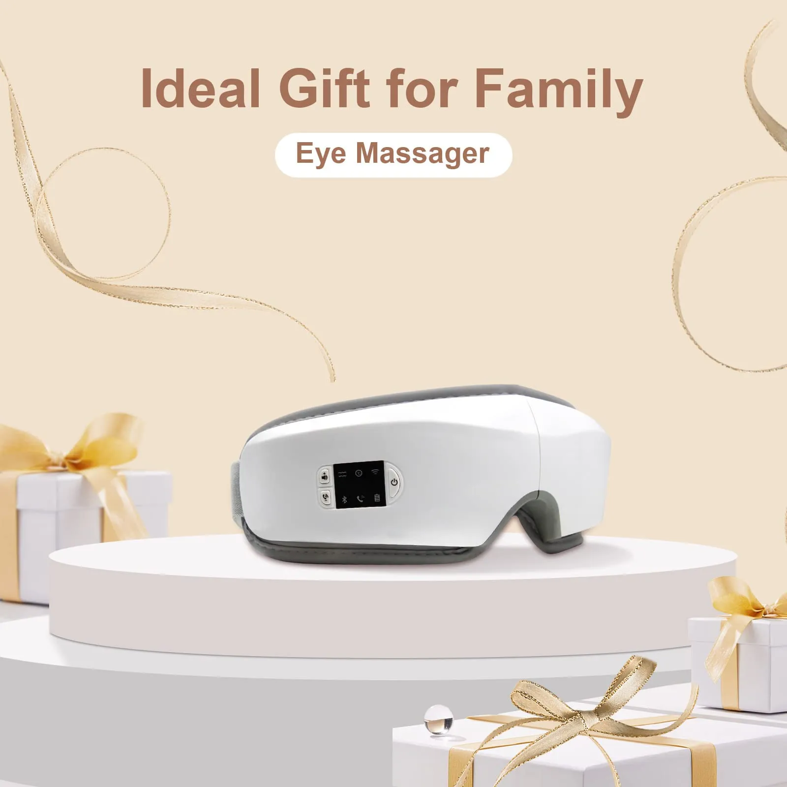 ?????????????? ?????? ???????????????? - Eye Massager with Heat & Bluetooth Music, Electric Vibration Eye Mask for Headache Stress Relief Eye Relax Travel Office Home Car