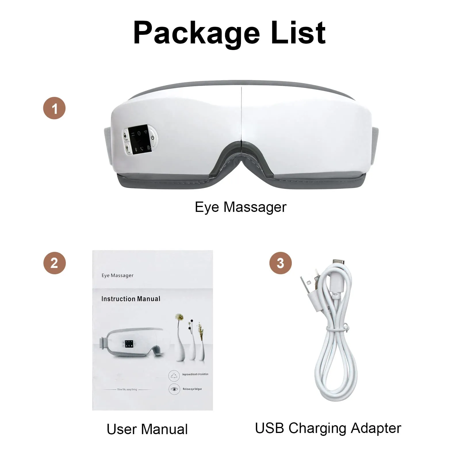 ?????????????? ?????? ???????????????? - Eye Massager with Heat & Bluetooth Music, Electric Vibration Eye Mask for Headache Stress Relief Eye Relax Travel Office Home Car