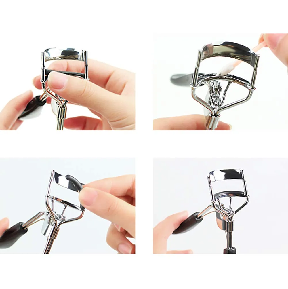 100 Pieces Eyelash Curler Refills Pads Silicone Rubber Eyelash Curler Replacement Refills Pads for Universal Eyelash Curler, Black