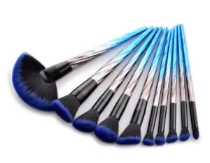 10pcs Pro Makeup Brush Set Blue