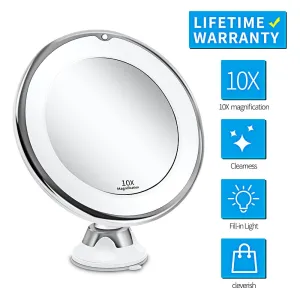 10x Magnifying Makeup Mirror with LED Lights