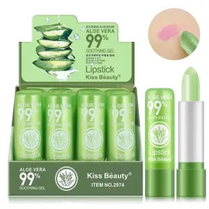 12 Pcs/set Aloe Vera Lipstick Lip Tint - Color Changing Tinted Lip Balm with Aloe Vera Moisturizing. Long-Lasting Lip Balm available for wholesale.