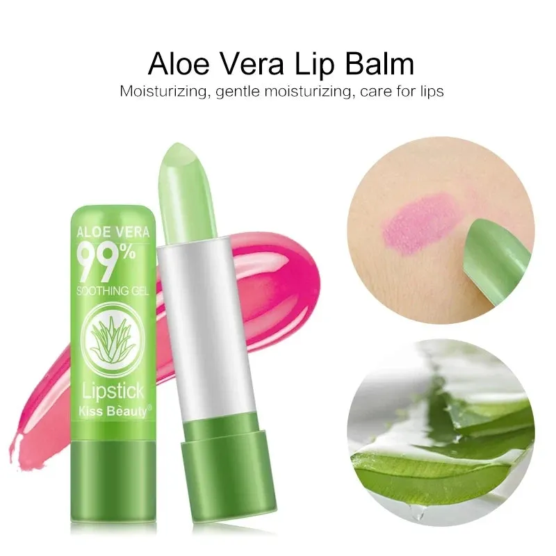 12 Pcs/set Aloe Vera Lipstick Lip Tint - Color Changing Tinted Lip Balm with Aloe Vera Moisturizing. Long-Lasting Lip Balm available for wholesale.