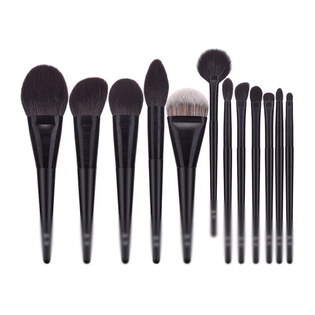 12pc Makeup Brush Set Lip Brush Loose Powder Brush Light Beauty Tools