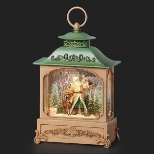 12"H Lighted Swirl Santa, Deer