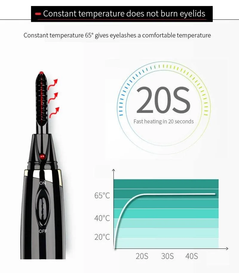 1pc 6 Colors Electric Eyelash Curler Electric Heating Eyelash Clip