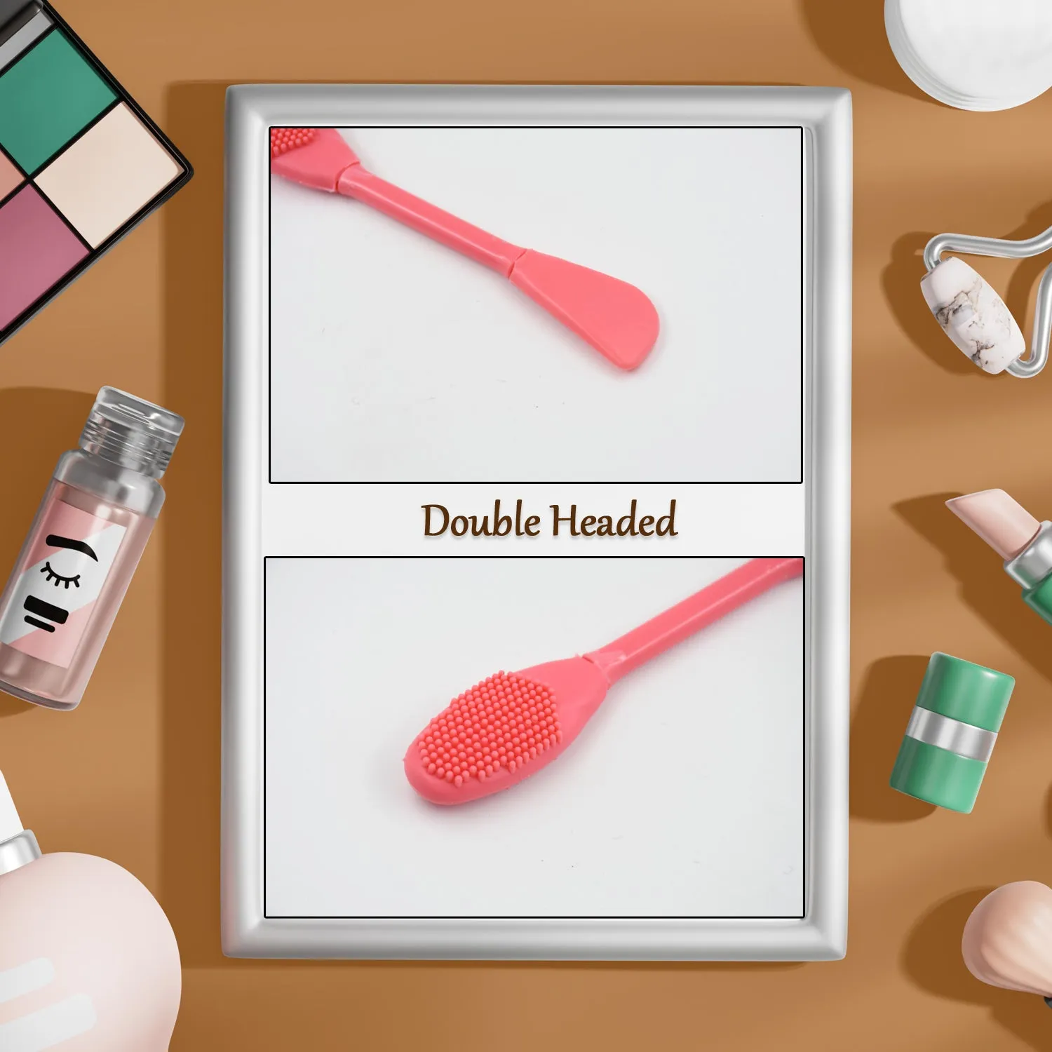 2-in-1 Double-Headed Silicone Face Mask Brush (1pc)