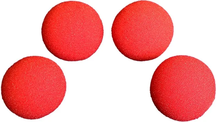 2 inch - 4 x Regular Sponge Balls - Red