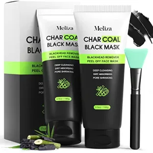 2 Packs Blackhead Remover Mask, Peel Off Facial Mask, Charcoal Facial Mask, Deep Purifying & Pore Shrinking Black Mask, Blackhead Mask For All Skin Types