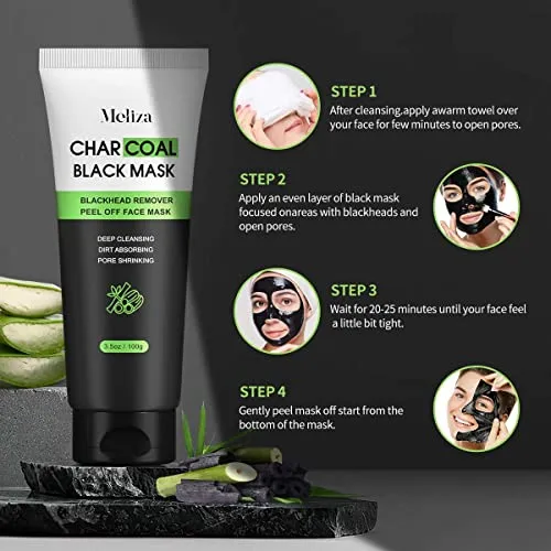 2 Packs Blackhead Remover Mask, Peel Off Facial Mask, Charcoal Facial Mask, Deep Purifying & Pore Shrinking Black Mask, Blackhead Mask For All Skin Types
