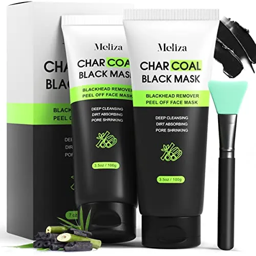 2 Packs Blackhead Remover Mask, Peel Off Facial Mask, Charcoal Facial Mask, Deep Purifying & Pore Shrinking Black Mask, Blackhead Mask For All Skin Types