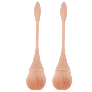 2 Pcs Nail Dust Remover Soft Cleaning Brush Loose Powdered Brushes for Nail Art