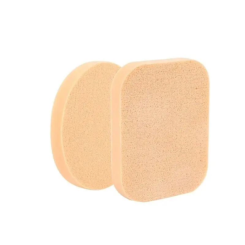 2 Pcs Powder Puff Facial Sponge Puff Wet And Dry Use Double-Sided Round Square Makeup Facial Puff Beauty Gift Easy To Carry