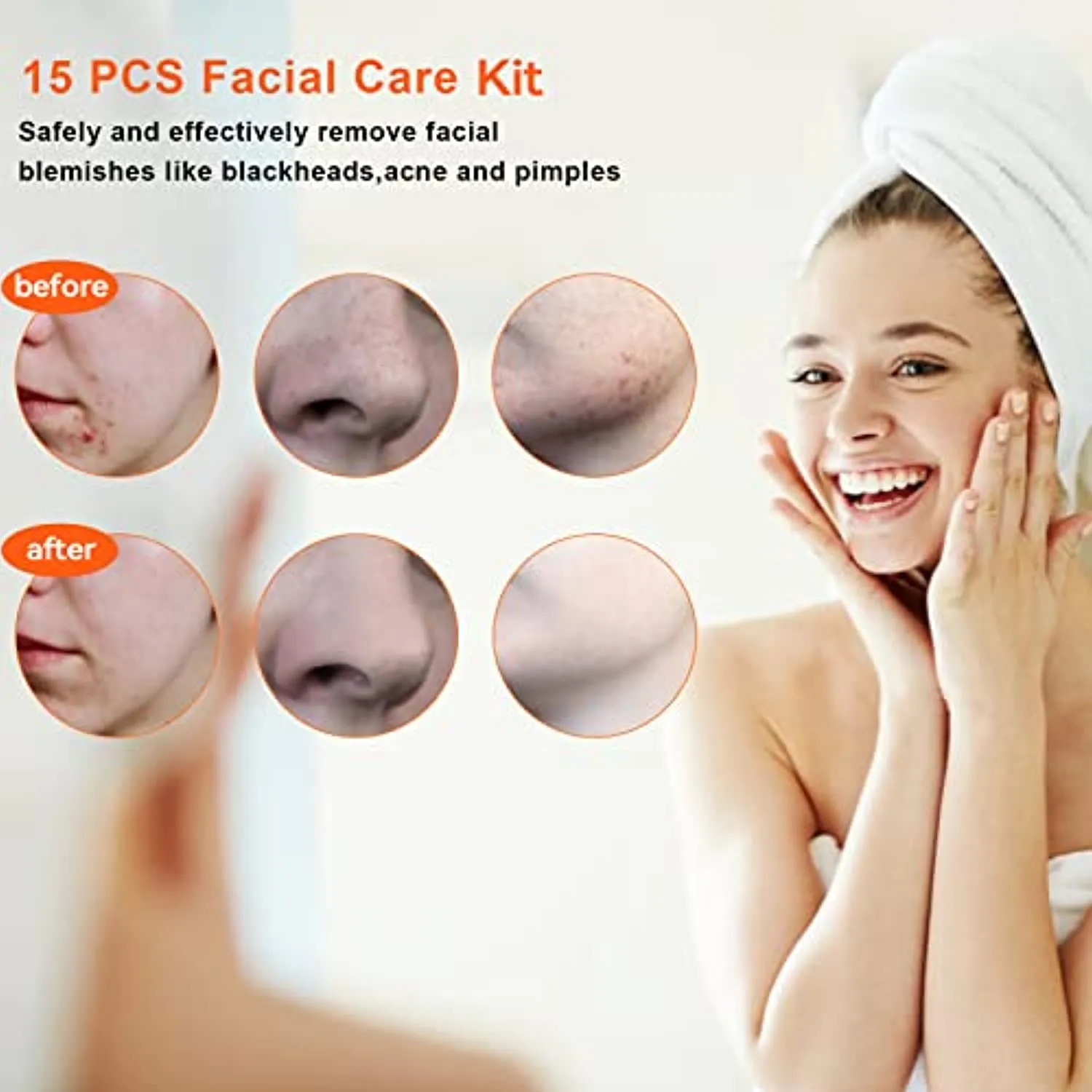 2022 Latest 15 PCS Blackhead Remover Tools, Pimple Popper Tool Kit, Acne Extractor Tool , Professional Stainless Pimple Acne Blemish Removal Tools Set with Metal Case