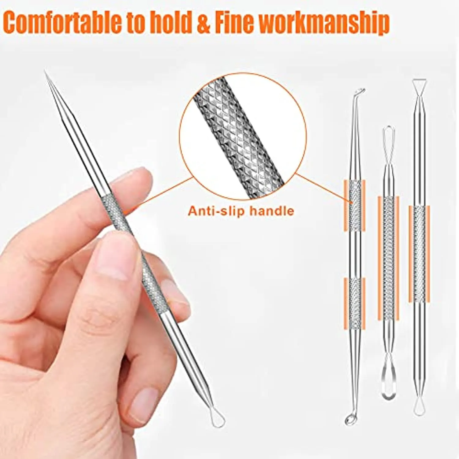 2022 Latest 15 PCS Blackhead Remover Tools, Pimple Popper Tool Kit, Acne Extractor Tool , Professional Stainless Pimple Acne Blemish Removal Tools Set with Metal Case
