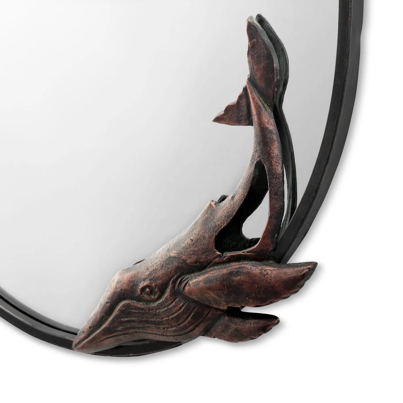 26"H Whale Oval Wall Mirror