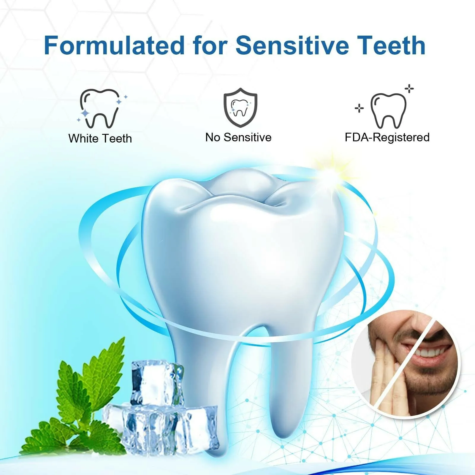 28Pcs Mysmile Teeth Whitening Strips, 6%HP Tooth White Strips Mint Flavor No Sensitive Whitestrips
