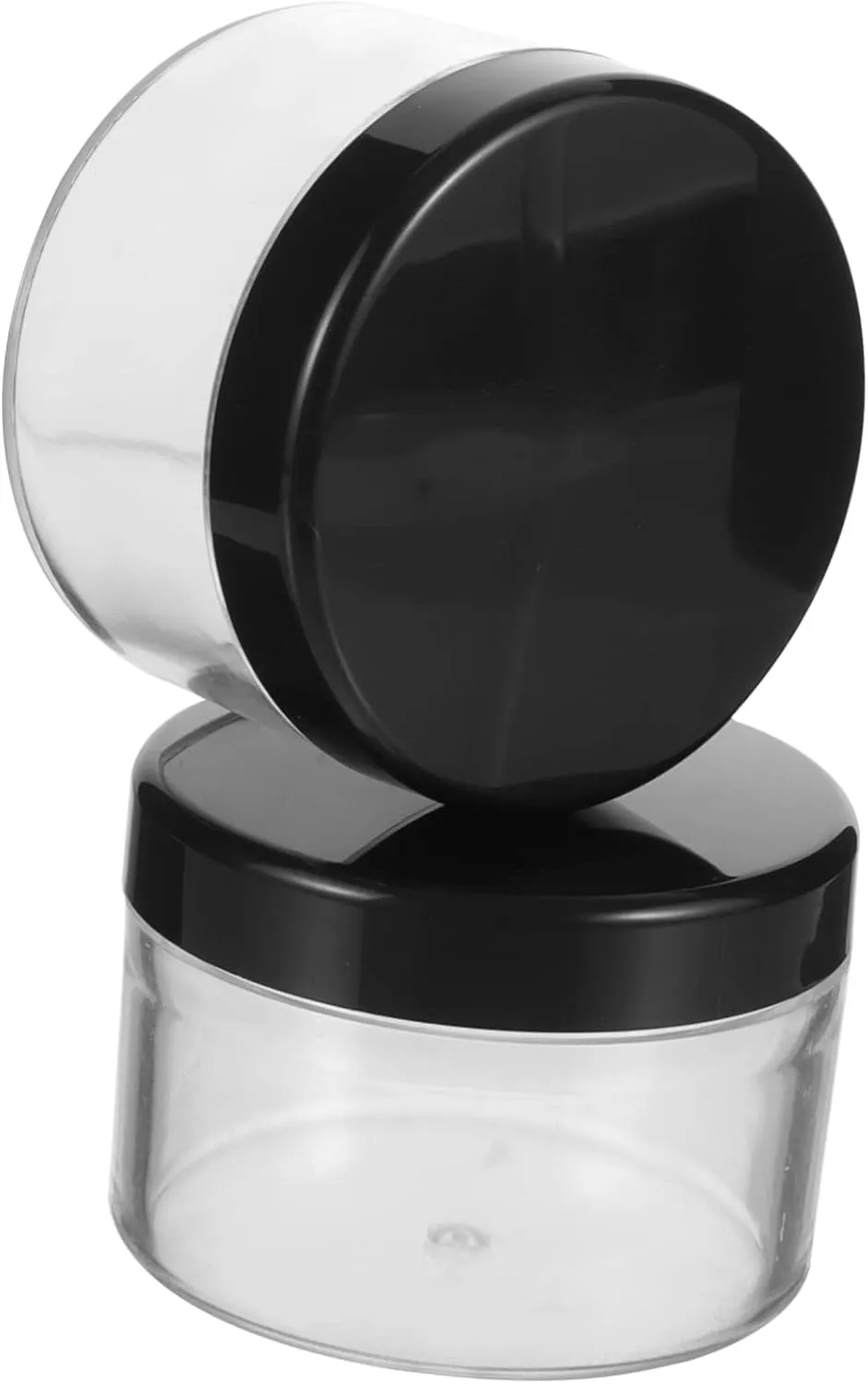 2pcs Plastic Loose Powder Containers Sieve Travel-friendly Blusher Jars Reusable Cosmetic Storage for Makeup for Outdoor Use and