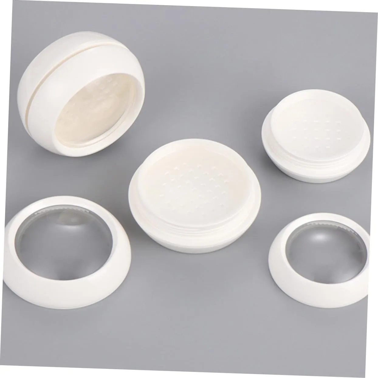 2pcs Portable Loose Powder Containers Double Layer Makeup Powder Box Sifter Cosmetic Case for Women and Girls for Travel and Daily Use