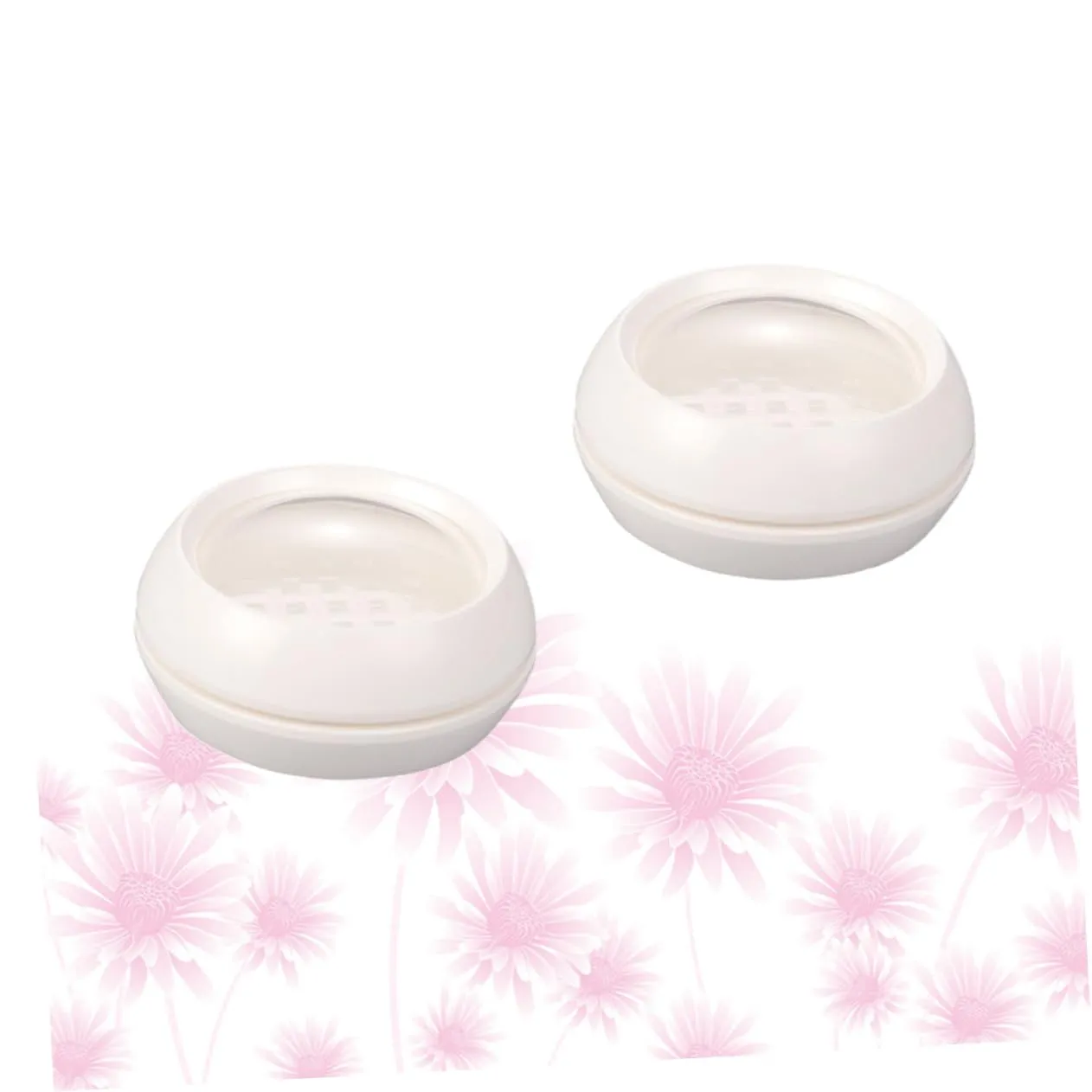 2pcs Portable Loose Powder Containers Double Layer Makeup Powder Box Sifter Cosmetic Case for Women and Girls for Travel and Daily Use