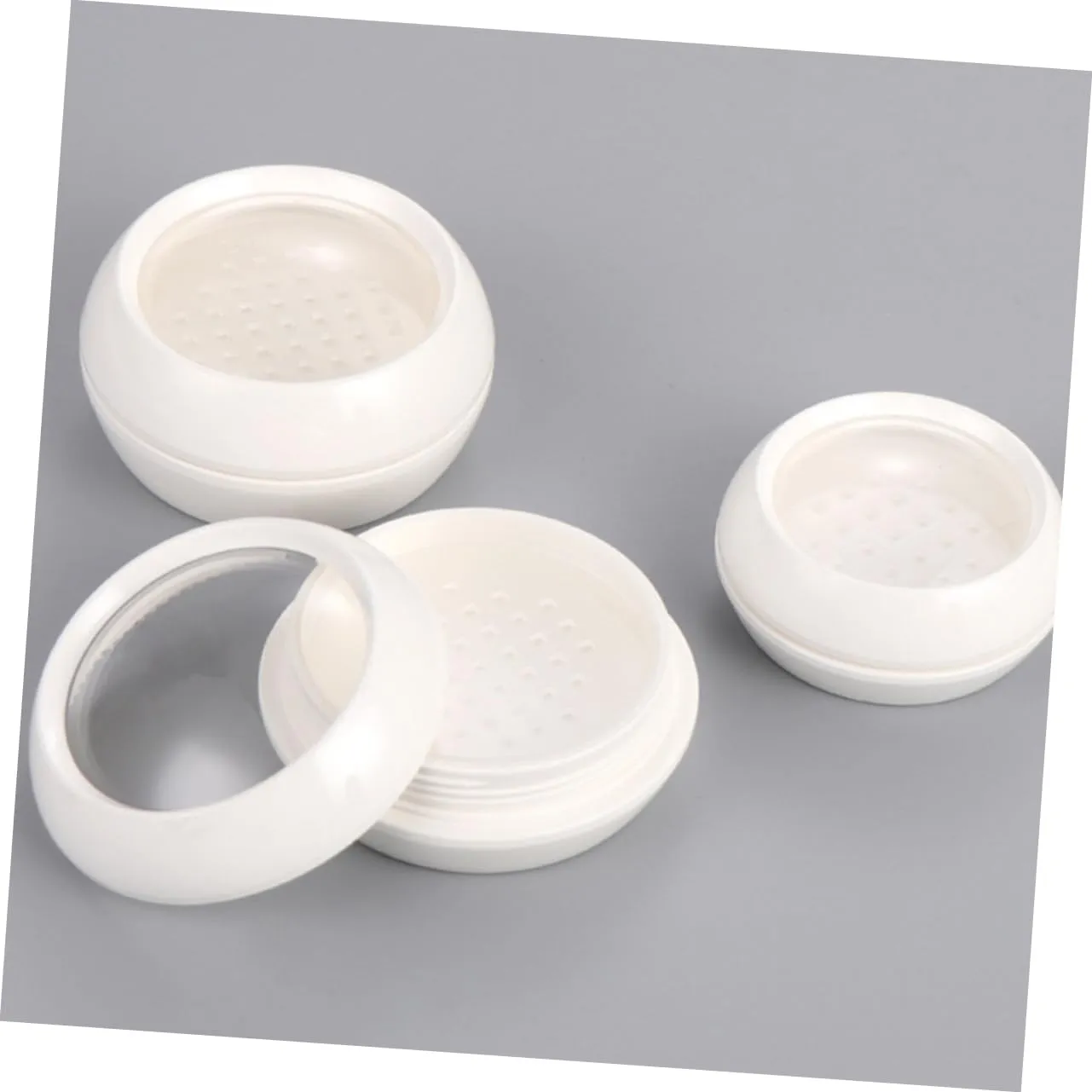 2pcs Portable Loose Powder Containers Double Layer Makeup Powder Box Sifter Cosmetic Case for Women and Girls for Travel and Daily Use