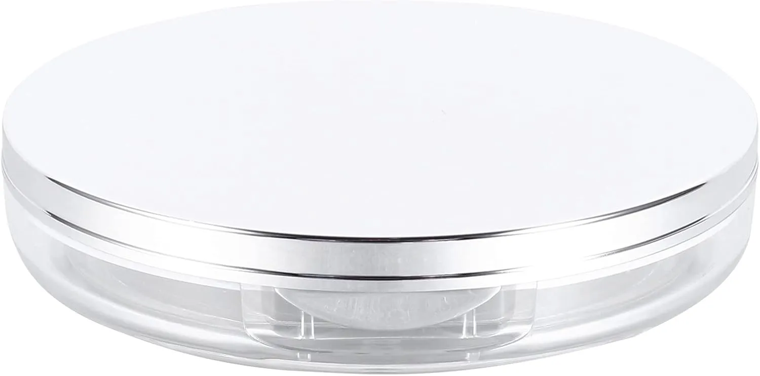 2pcs Portable Makeup Powder Box Empty Powder Container with Puff Applicators Lightweight Travel Cosmetic Case for Easy Storage and Daily Use