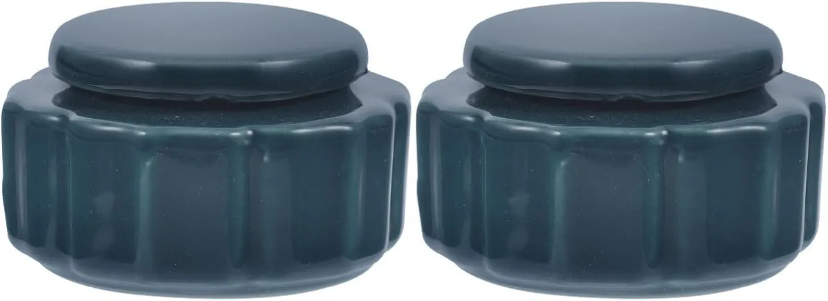 2pcs Retro Mini Ceramic Jar Multi-purpose Travel Container for Loose Powders Creams and Tea Porcelain Decor Storage Elegant Design for and Organizing