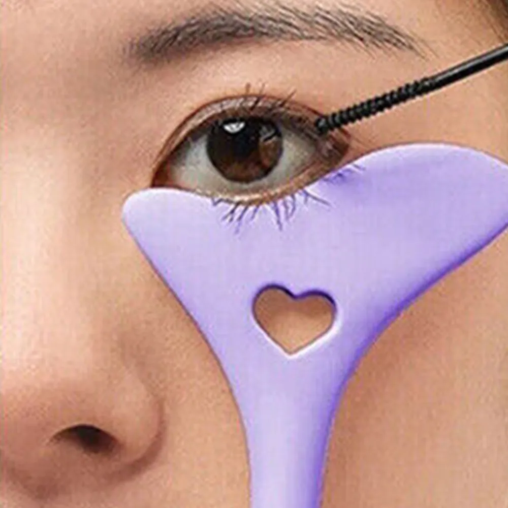 2Pcs Silicone Eyeliner Lipstick Drawing Aids Multi-function Makeup Tools Guide Tool Purple