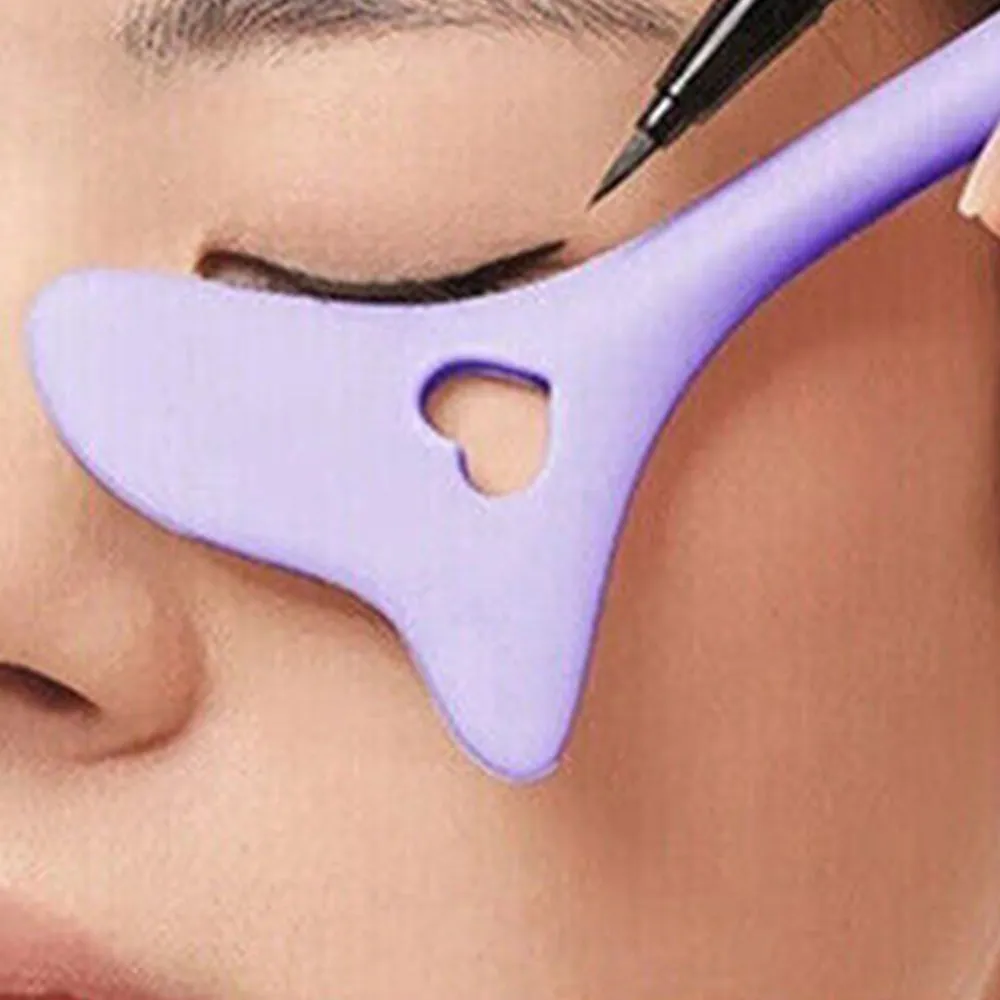 2Pcs Silicone Eyeliner Lipstick Drawing Aids Multi-function Makeup Tools Guide Tool Purple