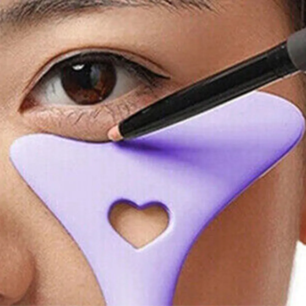 2Pcs Silicone Eyeliner Lipstick Drawing Aids Multi-function Makeup Tools Guide Tool Purple