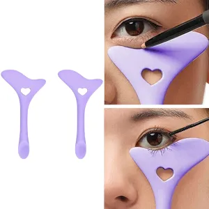 2Pcs Silicone Eyeliner Lipstick Drawing Aids Multi-function Makeup Tools Guide Tool Purple