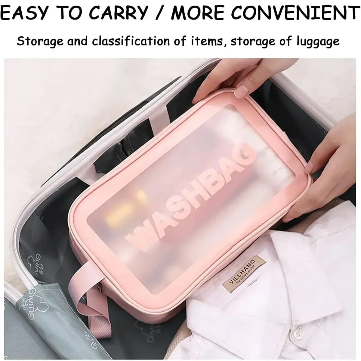 3-Piece Waterproof Travel Cosmetic Organiser