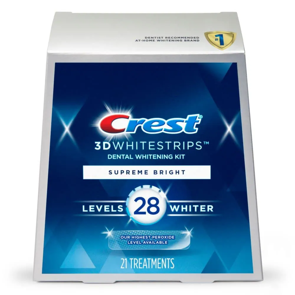3D Whitestrips Supreme Bright At-home Teeth Whitening Kit 42 strips