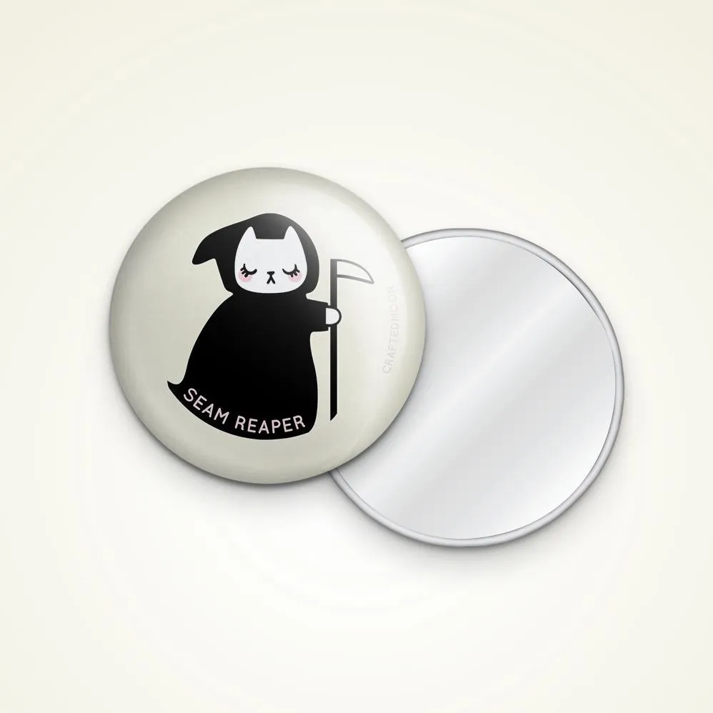3" Seam Reaper Pocket Mirror by CraftedMoon