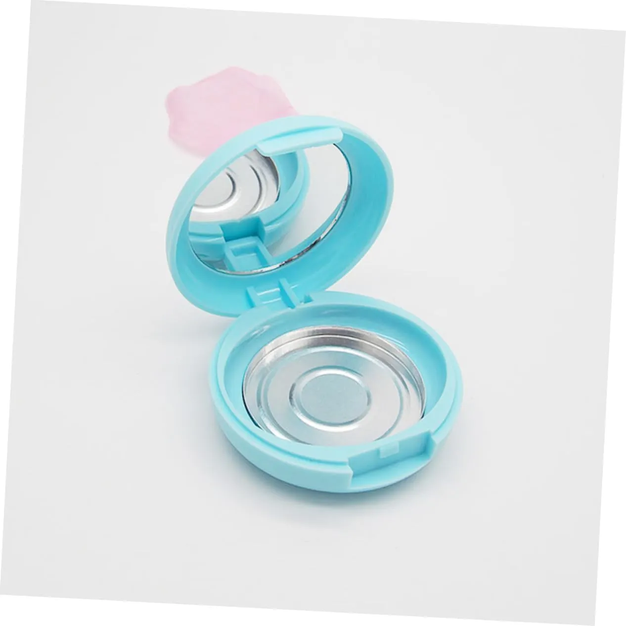 3sets Refillable Empty Loose Powder Box Makeup Case with Mirror Cosmetic Container for Blusher and Beauty Tools No Aluminum Box Powder Puff Included