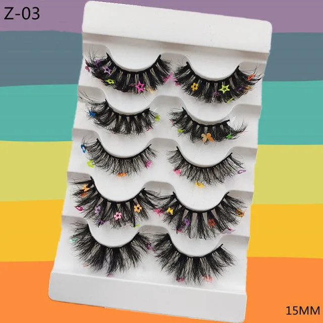5 Pairs Colored Eyelashes