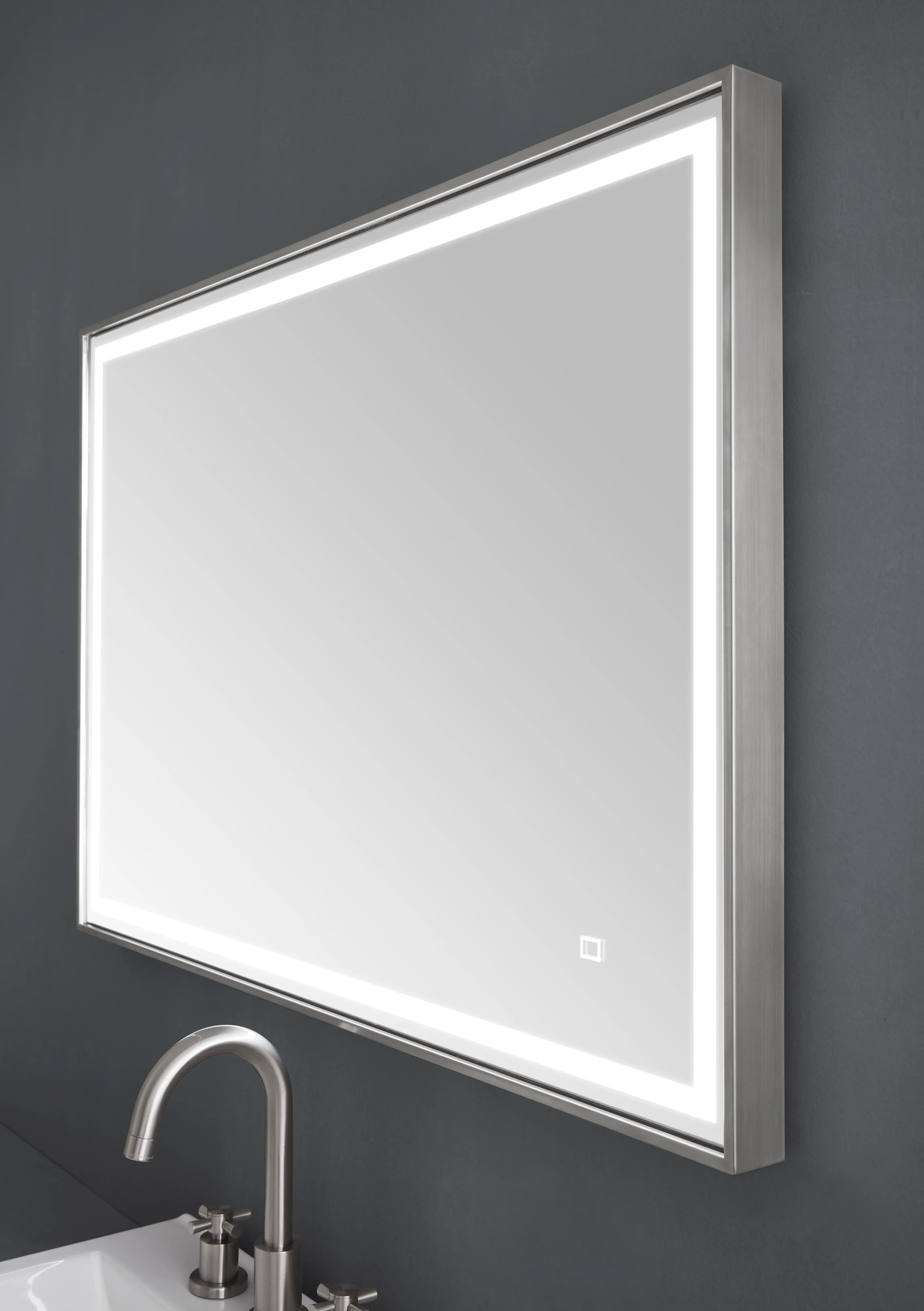 59 in. LED Bathroom Mirror with Stainless Steel Metal Frame