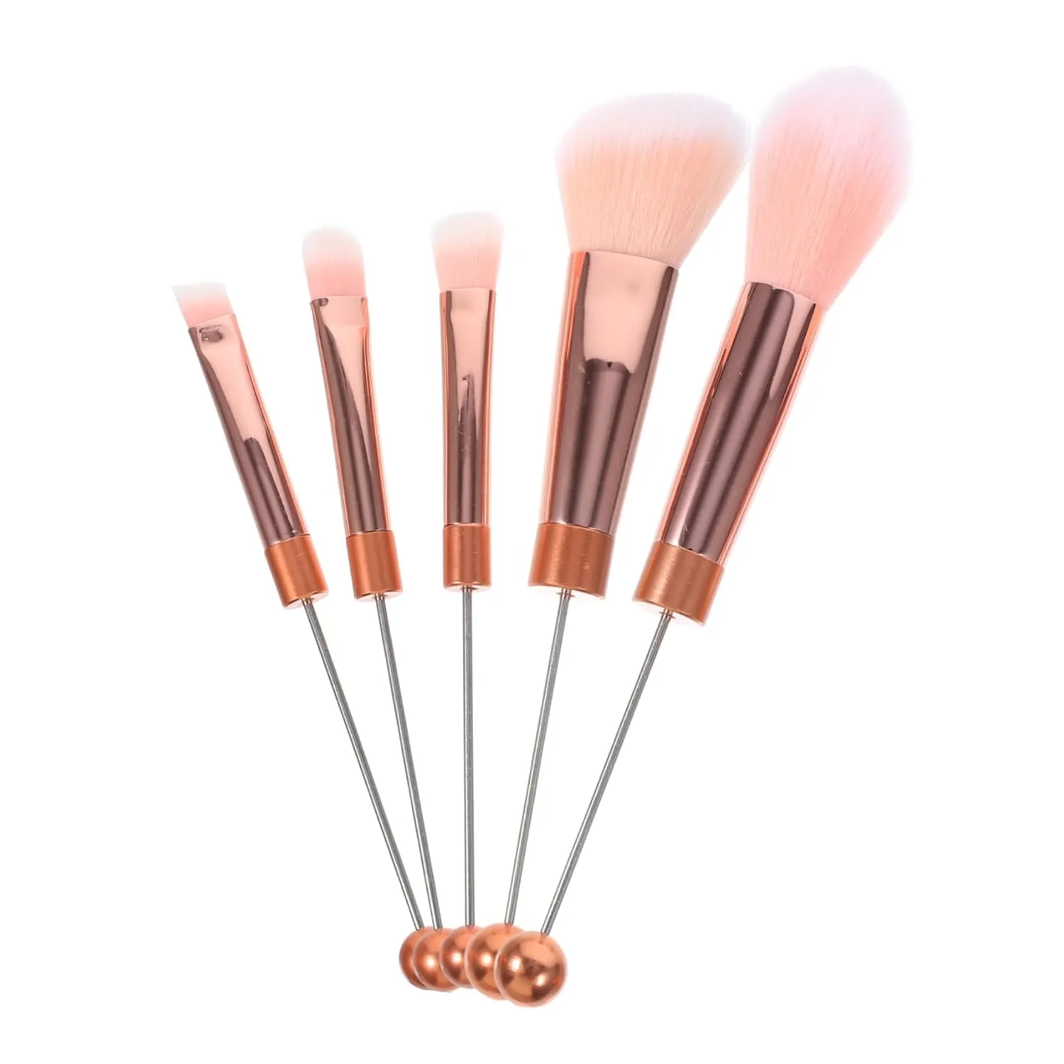 5pcs Diy Handle Makeup Brush for Eye Shadow Blush and Loose Powder Application Comfortable Grip and Soft Bristles for Smooth Makeup Finish