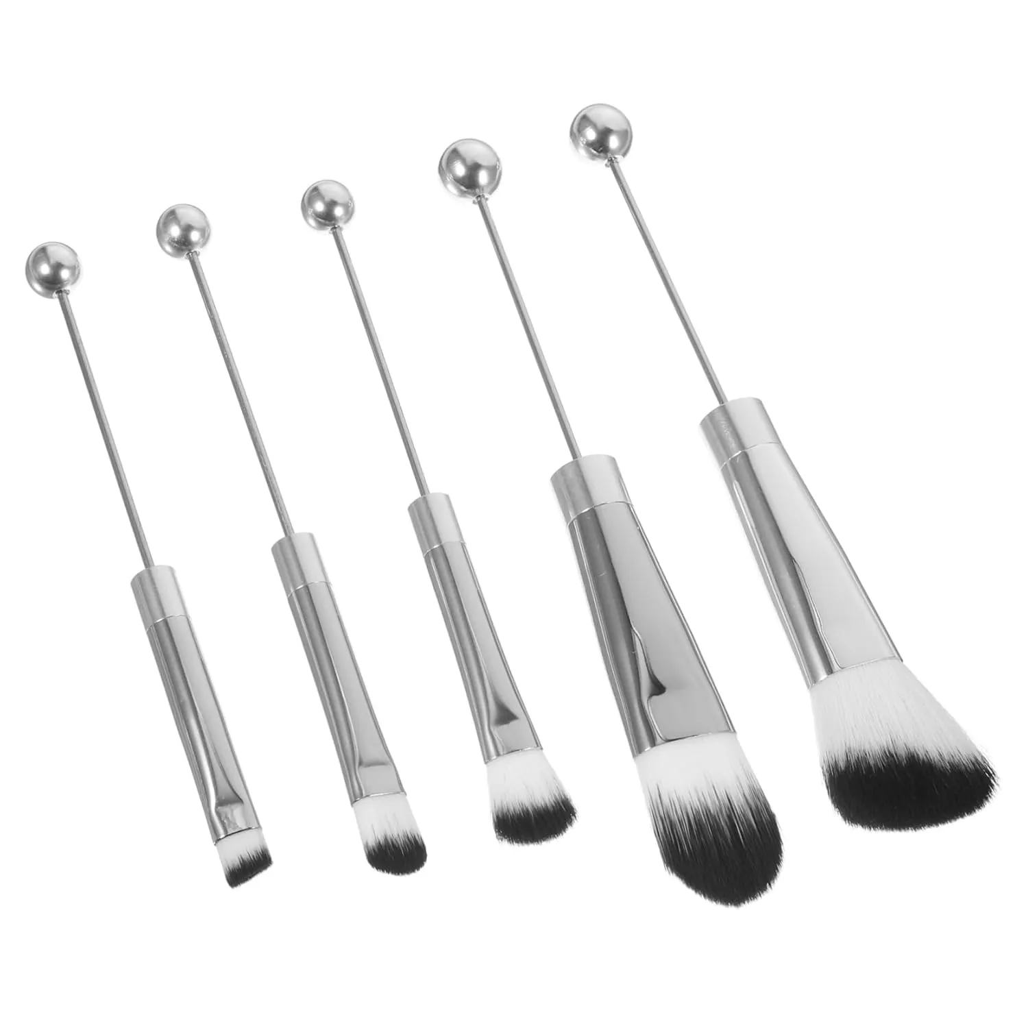 5pcs Glitter Makeup Brush Set Eye Shadow Blush Loose Powder Eyeshadow Brush for Women Full Kit Sponges