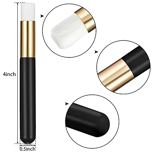 60 Pieces Lash Shampoo Brushes with Container, Eyelash Extension Cleansing Brush Nose Pore Cleaning Brush Peel off Blackhead Removing Tool Cosmetic Lash Cleanser Facial Cleansing Brushes (Black)