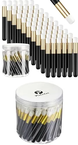 60 Pieces Lash Shampoo Brushes with Container, Eyelash Extension Cleansing Brush Nose Pore Cleaning Brush Peel off Blackhead Removing Tool Cosmetic Lash Cleanser Facial Cleansing Brushes (Black)