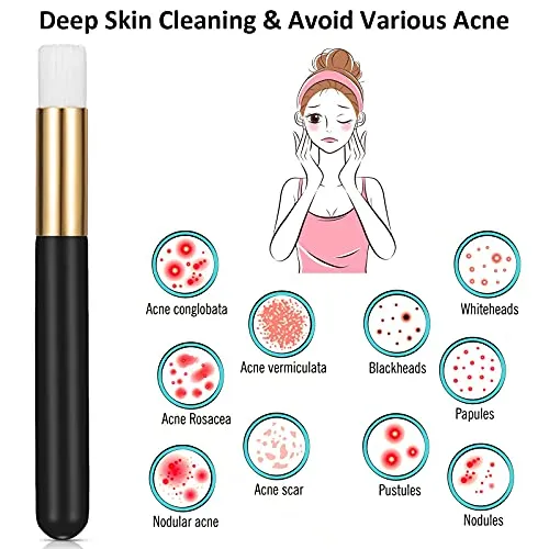 60 Pieces Lash Shampoo Brushes with Container, Eyelash Extension Cleansing Brush Nose Pore Cleaning Brush Peel off Blackhead Removing Tool Cosmetic Lash Cleanser Facial Cleansing Brushes (Black)