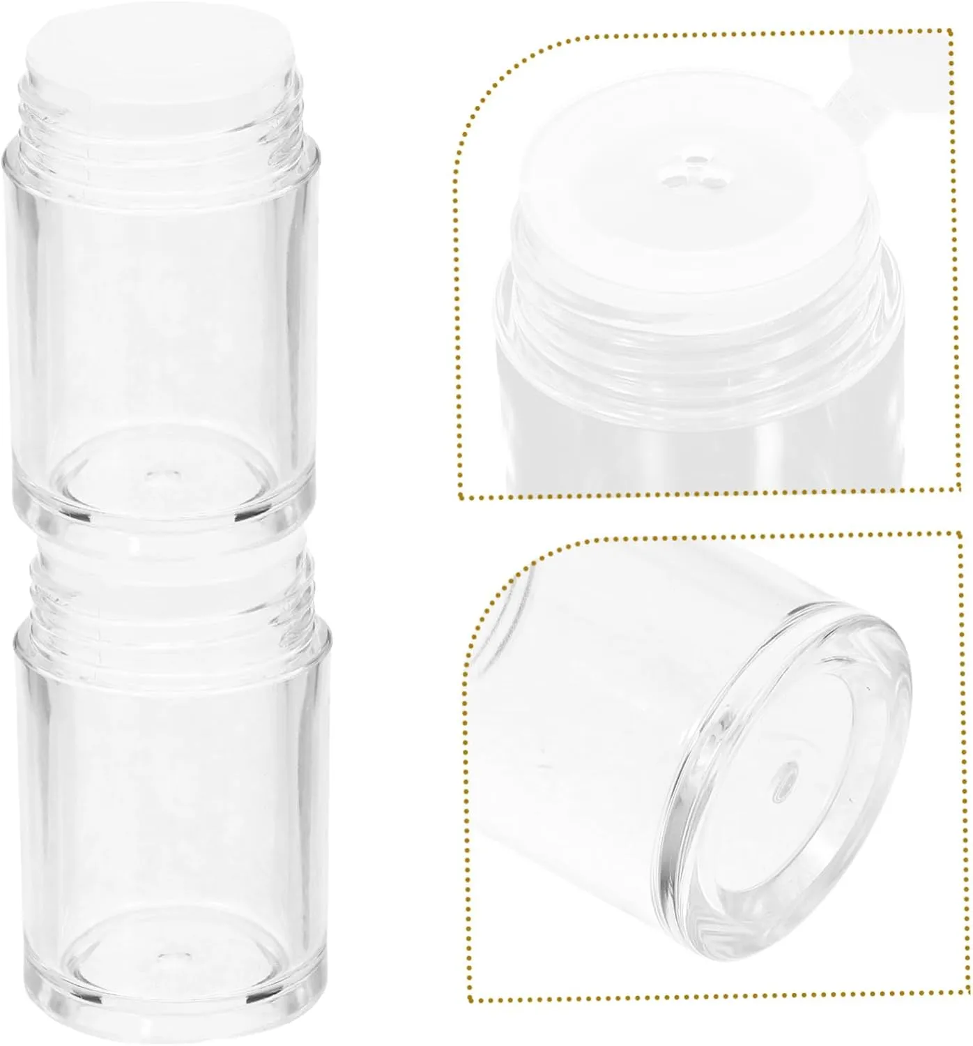 6pcs Loose Powder Bottles Travel Powder Storage Container Sifter -top Design for Easy Dispensing for Shimmering Face Refillable Makeup Case