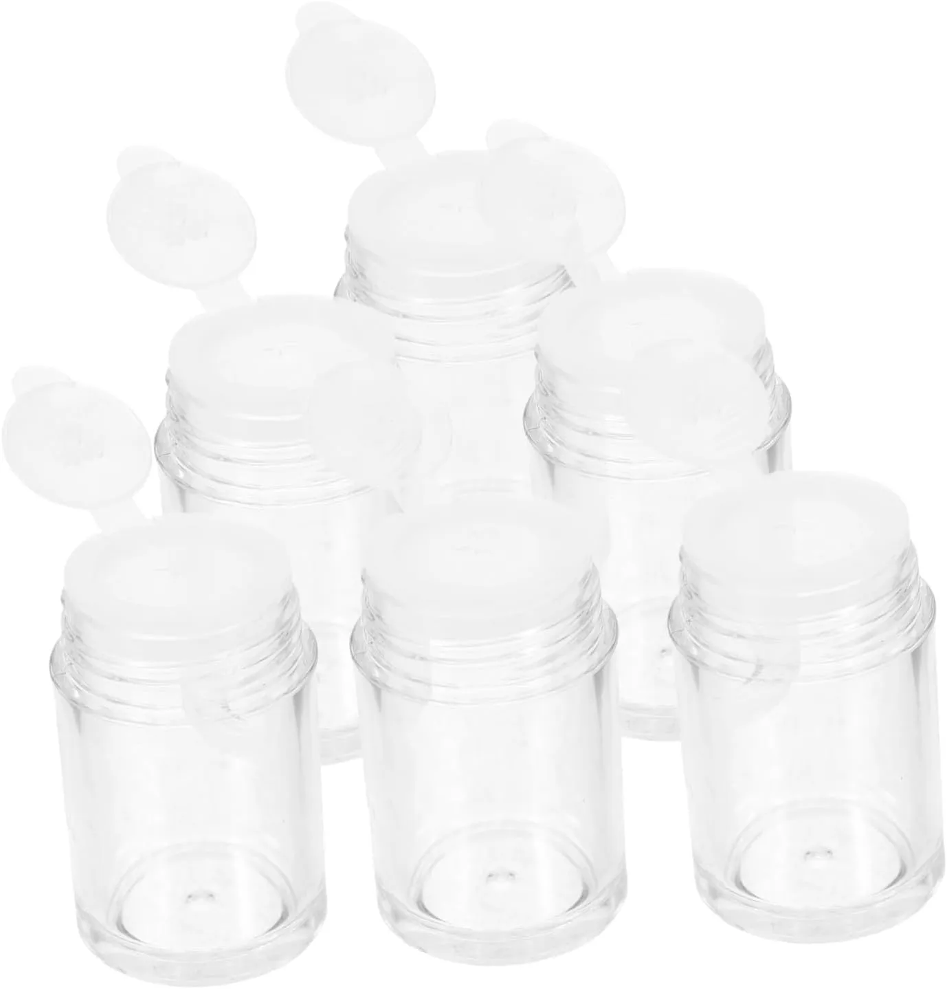 6pcs Loose Powder Bottles Travel Powder Storage Container Sifter -top Design for Easy Dispensing for Shimmering Face Refillable Makeup Case