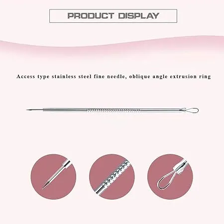 Abhijeet enterprises Stainless Steel Blackhead Remover Pimple Blemish Extractor Remover Tool Set of 4