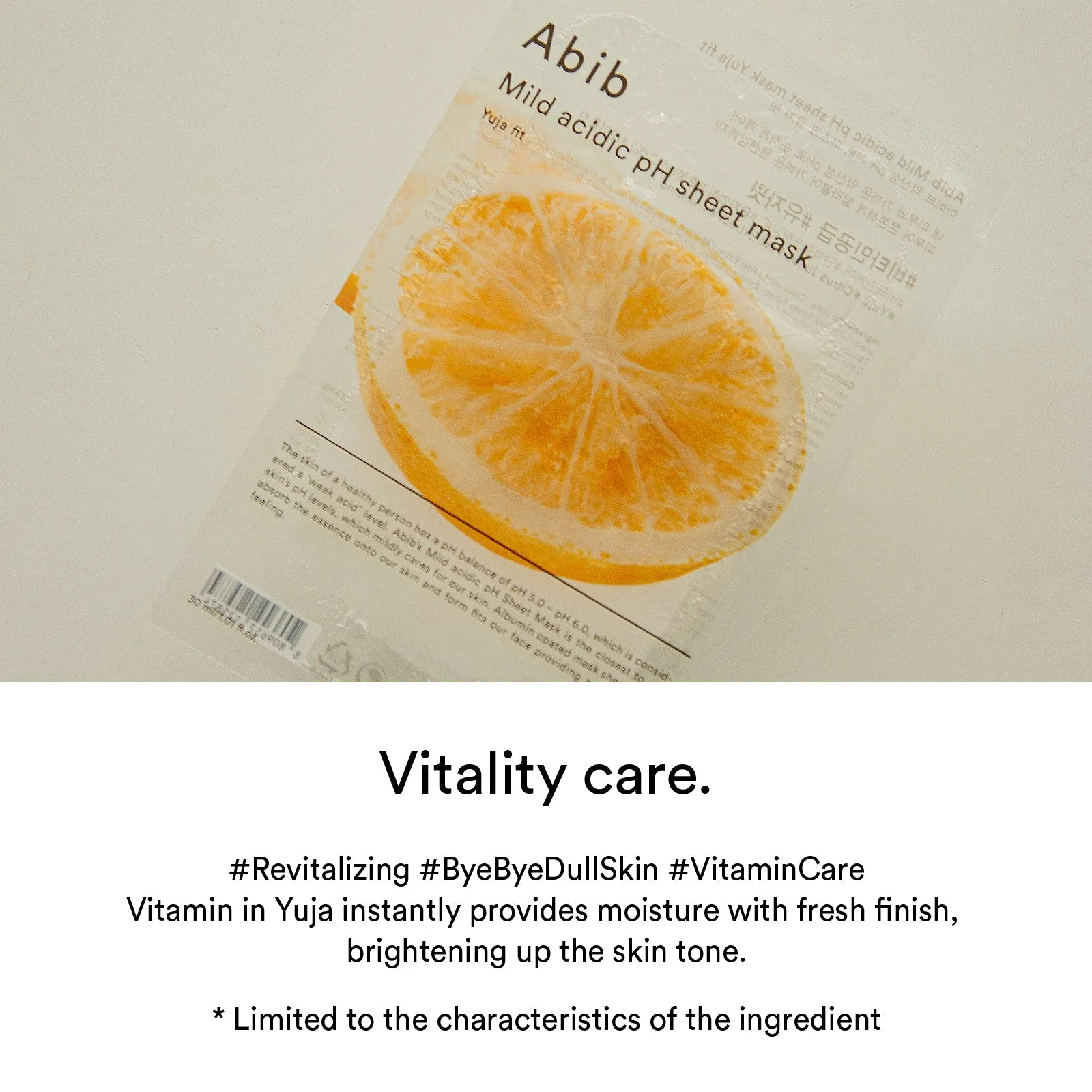 Abib Mild acidic pH sheet mask Yuja fit