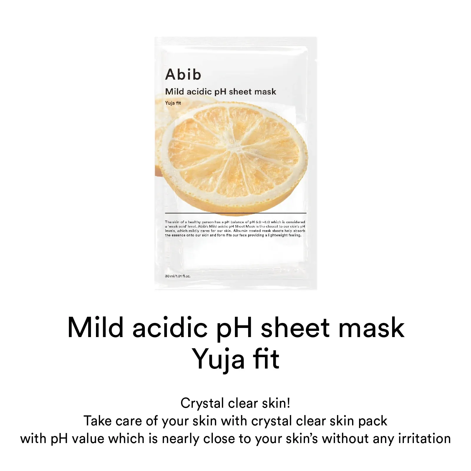 Abib Mild acidic pH sheet mask Yuja fit
