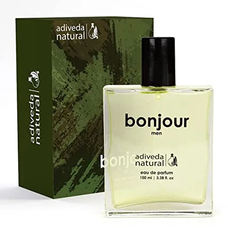 Adiveda Natural Bonjour Eau De Parfum - Fresh Woody Perfume for Men - 100 ml