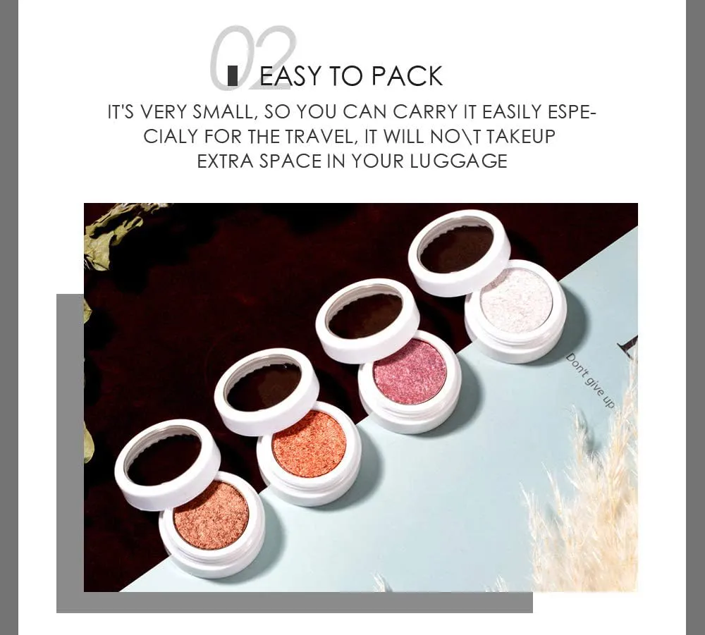 AKARY 12 Colors Glitter Eyeshadow, Mashed Potato Pearlescent Monochrome Eyeshadow Polarized Light Not Smudged Eye Shadow, Highly Pigmented Eye Makeup Cosmetics Gift for Women And Girls Eye Brightening Flash Powder (#11 Golden)