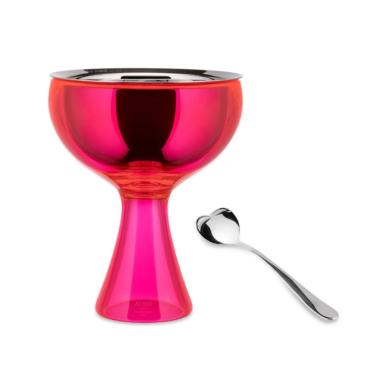 Alessi Big Love Ice Cream Bowl with Heart Shaped Spoon